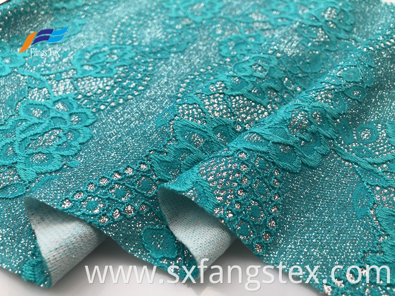Fancy Jacquard Nylon Polyester Embroidered Lace Fabric 